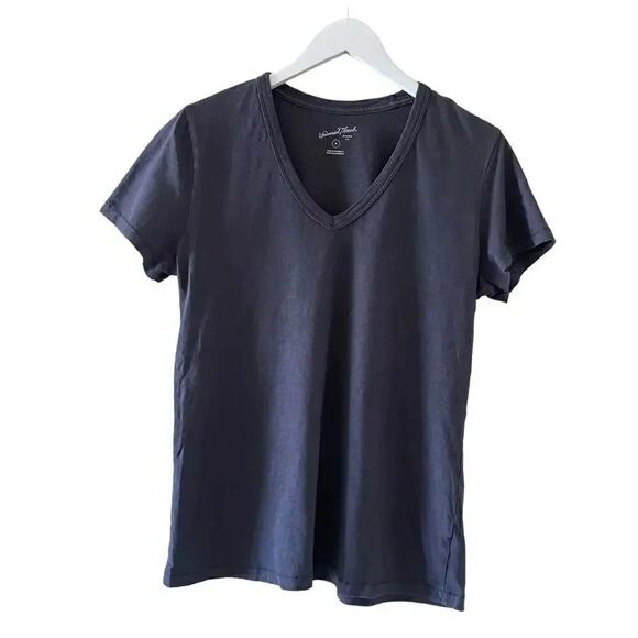 Universal Thread Charcoal Gray V-Neck Short Sleeves Cotton M # 1351 - Picture 1 of 12
